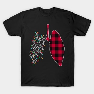 Respiratory Therapy Therapist Lungs Christmas Lights T-Shirt